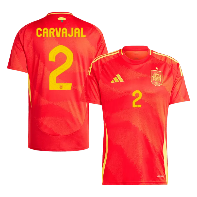 CARVAJAL #2 Spain Home Soccer Jersey EURO 2024