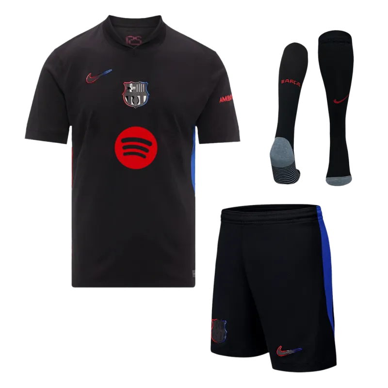 Barcelona Away Jerseys Full Kit 2024/25 – Spotify Logo Without Text