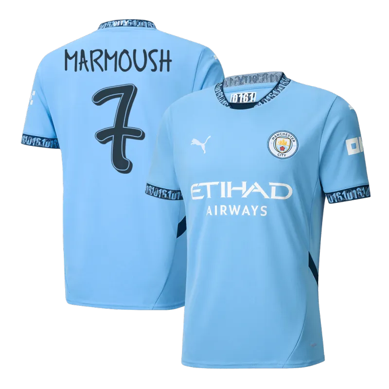 MARMOUSH #7 Manchester City Home Soccer Jersey 2024/25 – UCL