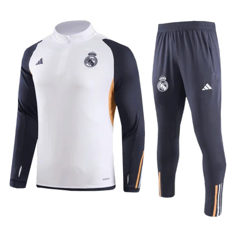 Real Madrid 1/4 Zip Tracksuit 2023/24 White