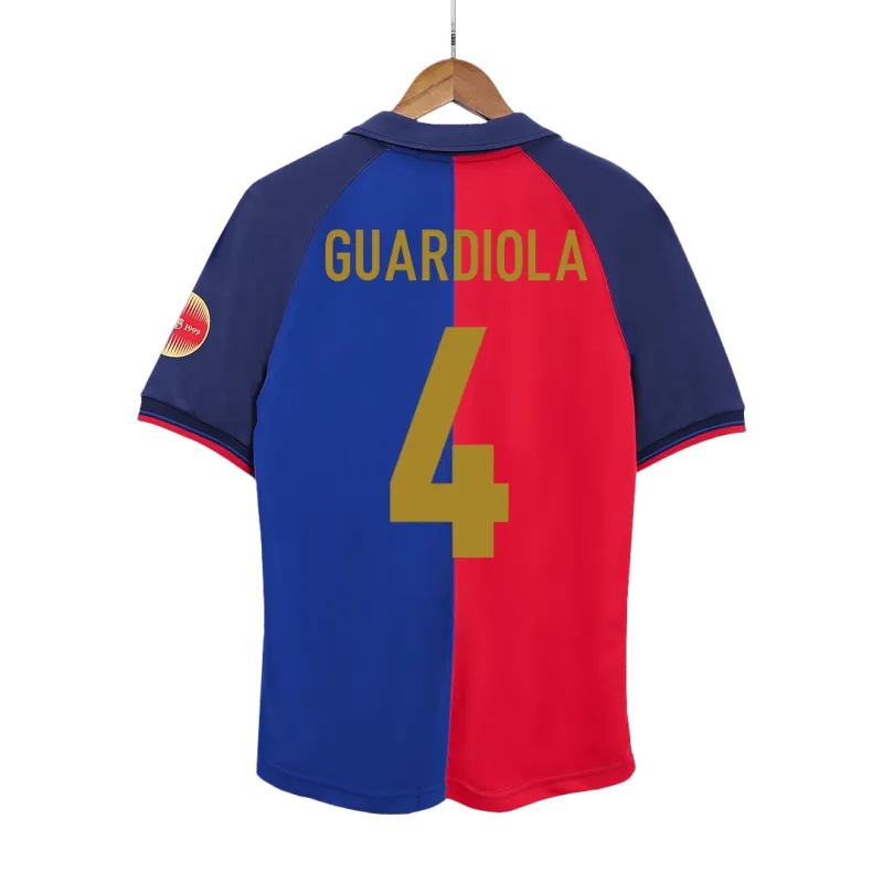 Vintage Soccer Jersey GUARDIOLA #4 Barcelona Home 1999/00 – 100th Anniversary