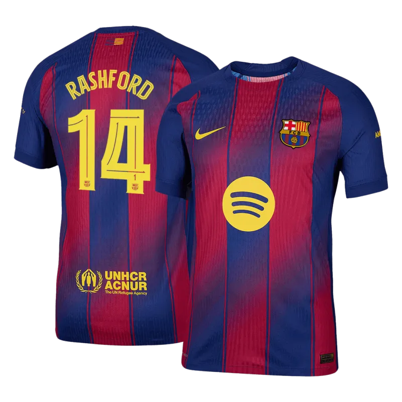 RASHFORD #14 Barcelona Home Authentic Soccer Jersey 2025/26 – UCL
