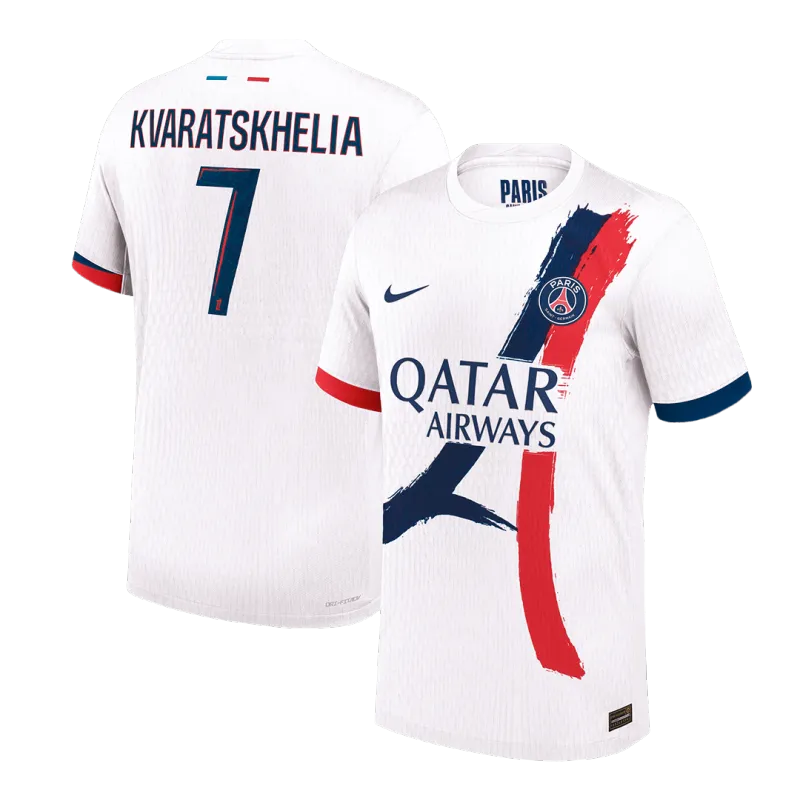 KVARATSKHELIA #7 PSG Away Authentic Soccer Jersey 2024/25