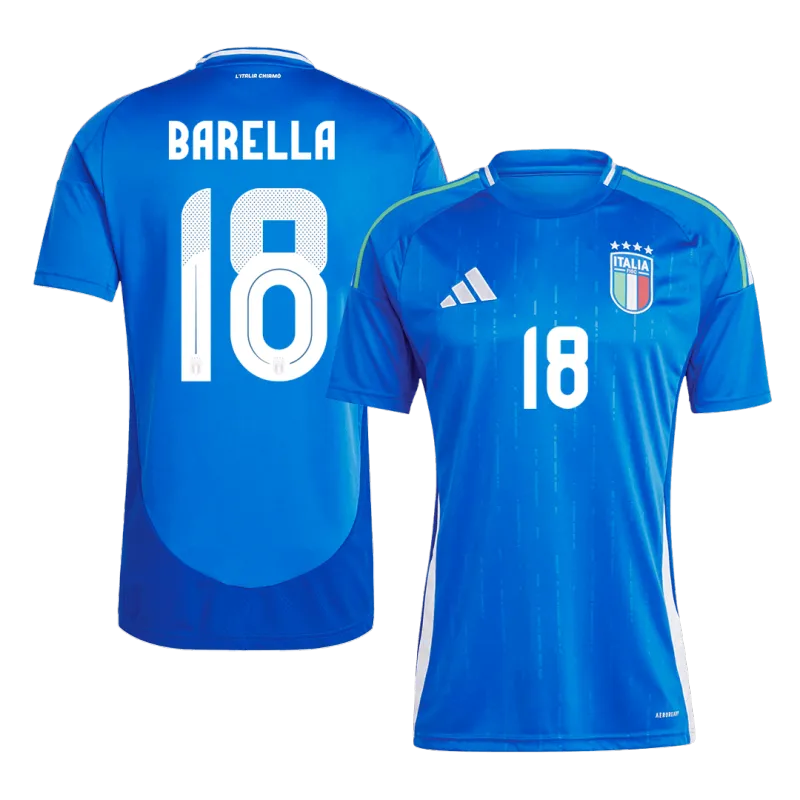 BARELLA #18 Italy Home Soccer Jersey EURO 2024