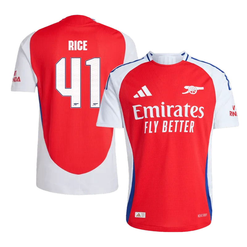 RICE #41 Arsenal Home Authentic Soccer Jersey 2024/25 – UCL