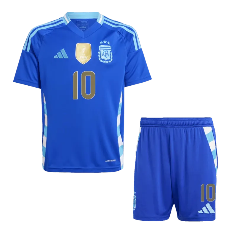 MESSI #10 Argentina Away Kids Soccer Jerseys Kit 2024