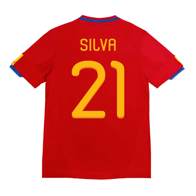 Vintage Soccer Jersey SILVA #21 Spain Home 2010