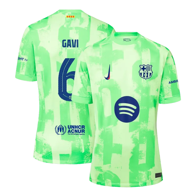 GAVI #6 Barcelona Third Away Soccer Jersey 2024/25 – UCL（Spotify Logo Without Text）