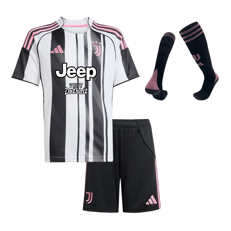 Juventus Home Kids Soccer Jerseys Full Kit 2025/26
