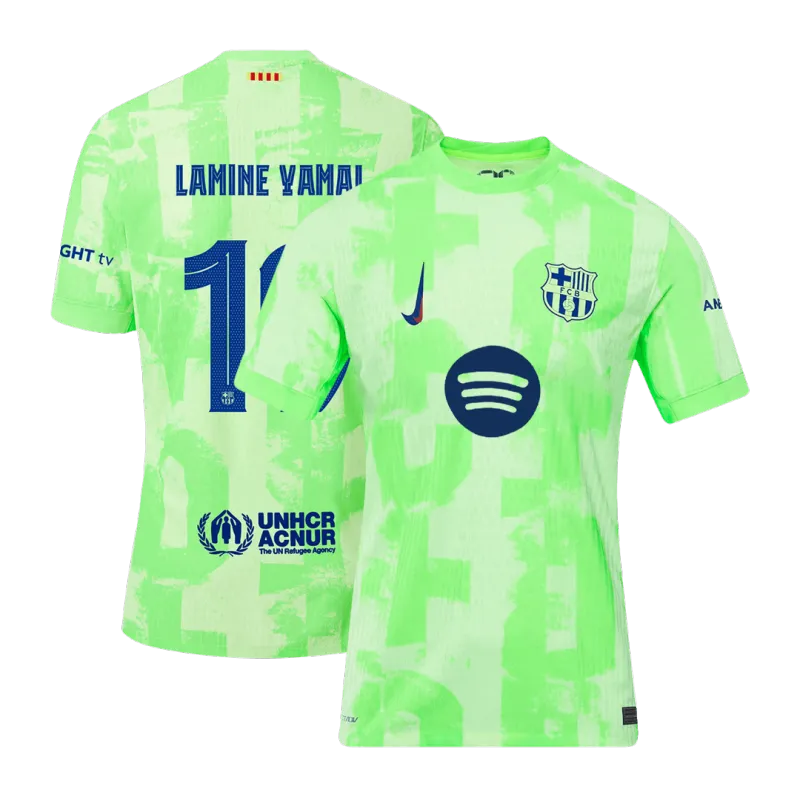 LAMINE YAMAL #19 Barcelona Third Away  Authentic Soccer Jersey 2024/25- UCL（Spotify Logo Without Text）