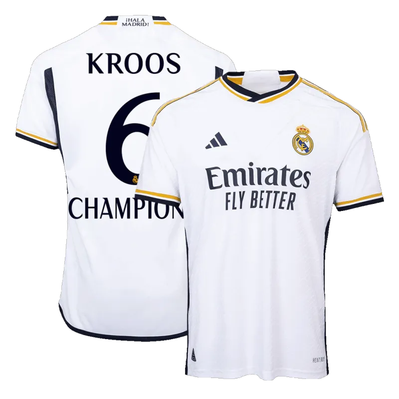 KROOS #6 CHAMPIONS Real Madrid Home Authentic Soccer Jersey 2023/24