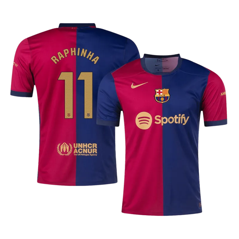 RAPHINHA #11 Barcelona Home Soccer Jersey 2024/25