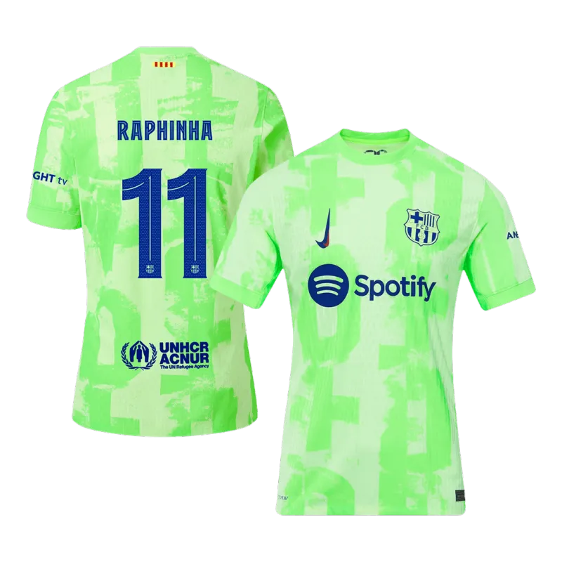 RAPHINHA #11 Barcelona Third Away Authentic Soccer Jersey 2024/25 – UCL