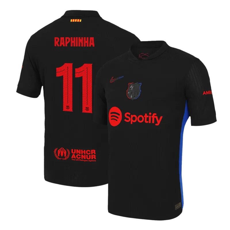 RAPHINHA #11 Barcelona Away Authentic Soccer Jersey 2024/25 – UCL