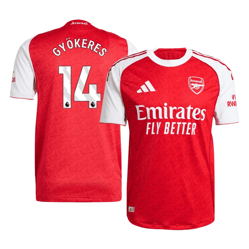 GYÖKERES #14 Arsenal Home Authentic Soccer Jersey 2025/26