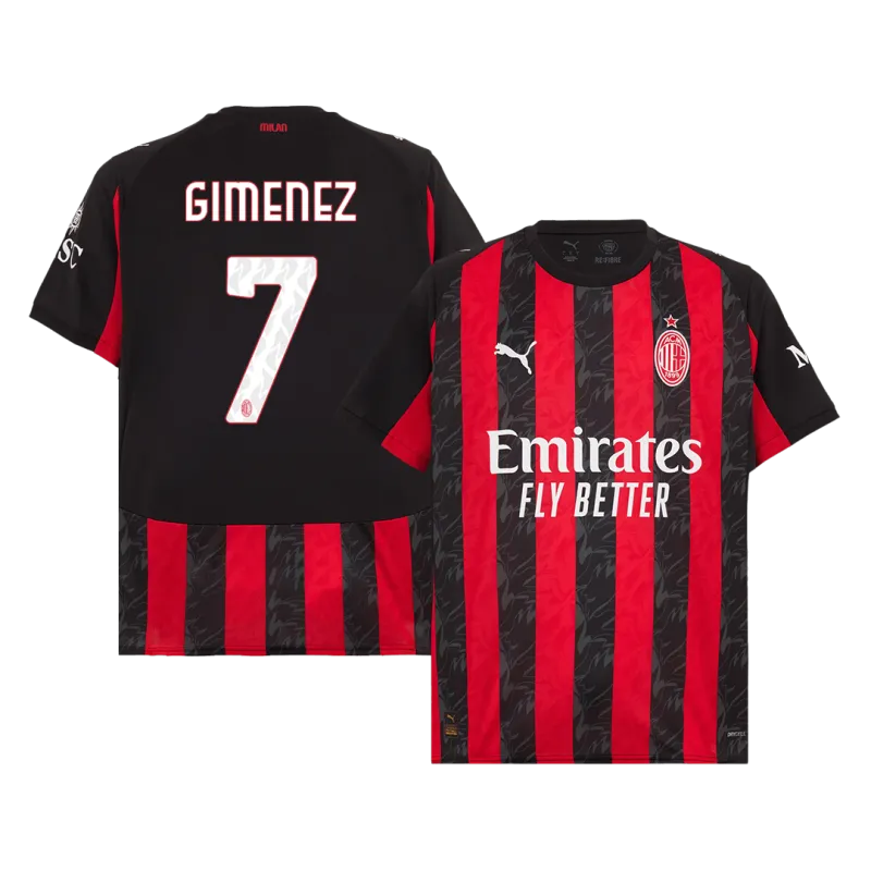 GIMENEZ #7 AC Milan Home Soccer Jersey 2025/26