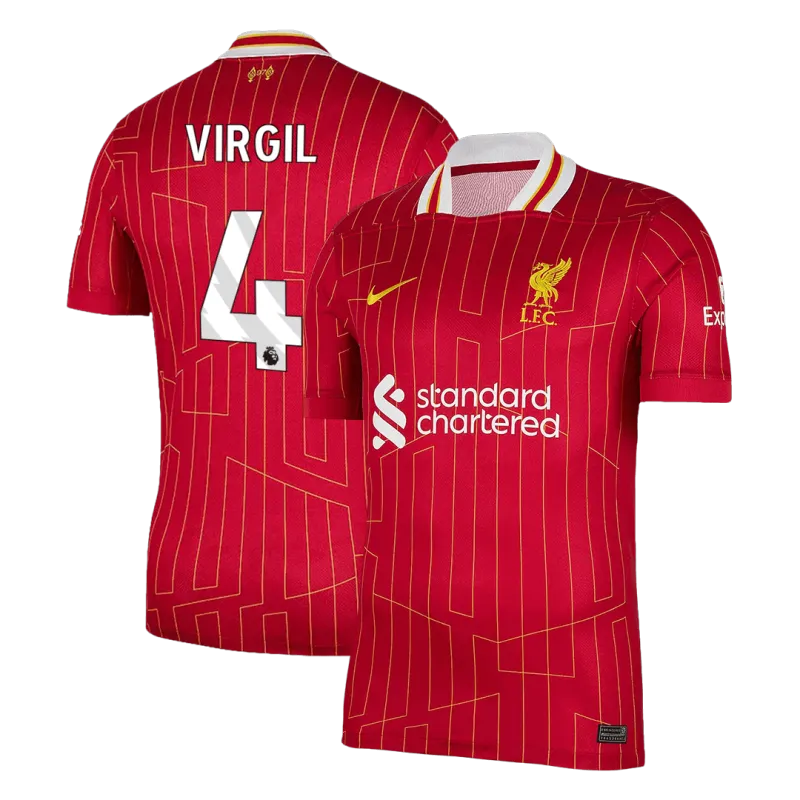 VIRGIL #4 Liverpool Home Soccer Jersey 2024/25