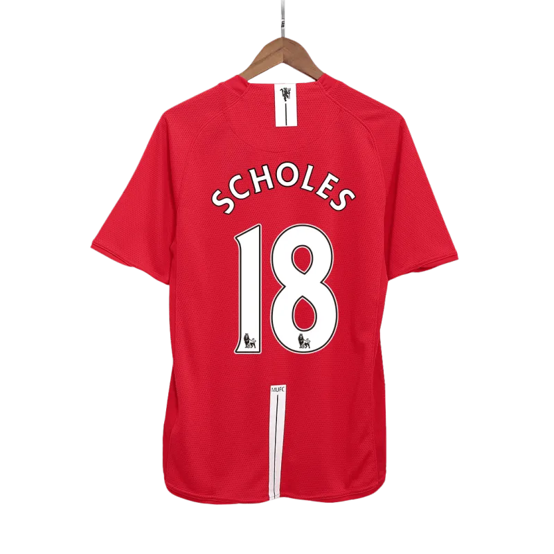 Vintage Soccer Jersey SCHOLES #18 Manchester United Home 2007/08