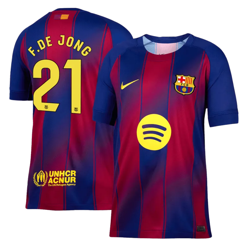 F.DE JONG #21 Barcelona Home Soccer Jersey 2025/26