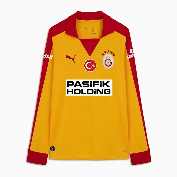 Galatasaray  Retro Kit - Yellow Long Sleeve Soccer Jersey 2025/26
