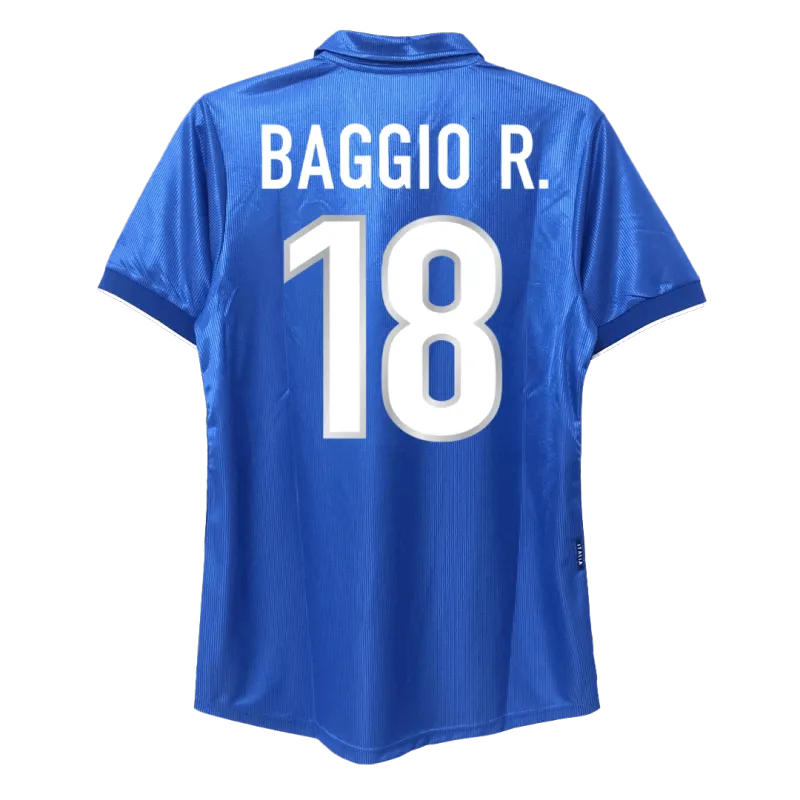 Vintage Soccer Jersey BAGGIO R. #18 Italy Home 1998