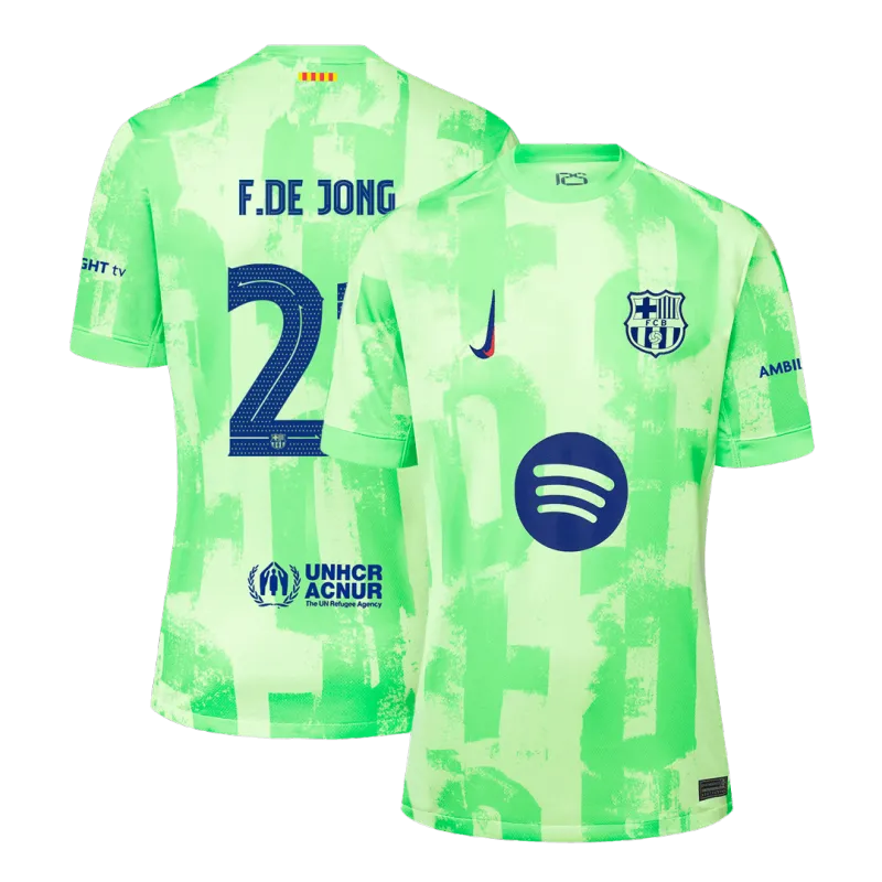 F.DE JONG #21 Barcelona Third Away Soccer Jersey 2024/25 – UCL（Spotify Logo Without Text）