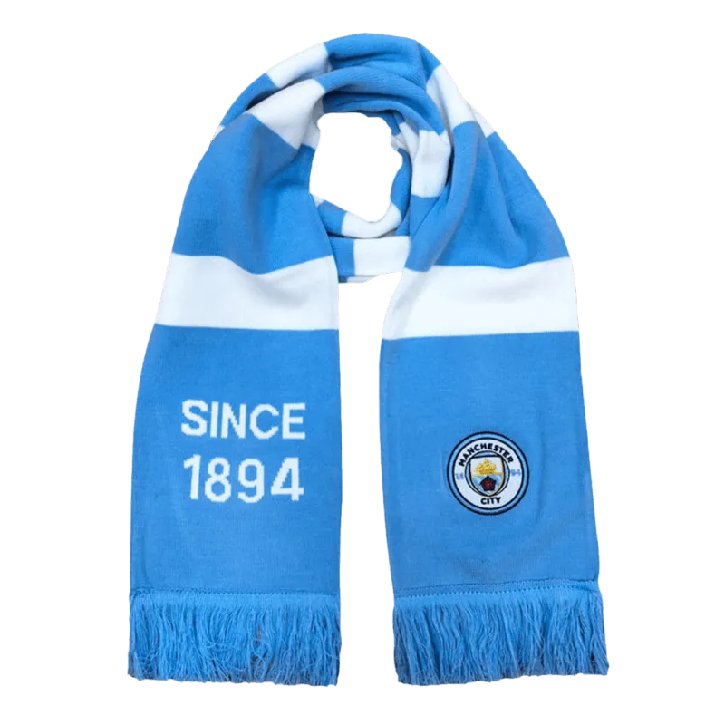 Manchester City Soccer knitting Scarf Blue&White
