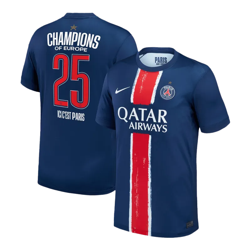 CHAMPIONS #25 PSG Home Soccer Jersey 2024/25 – CHAMPIONS OF EUROPE