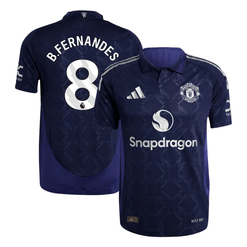 B.FERNANDES #8 Manchester United Away Authentic Soccer Jersey 2024/25