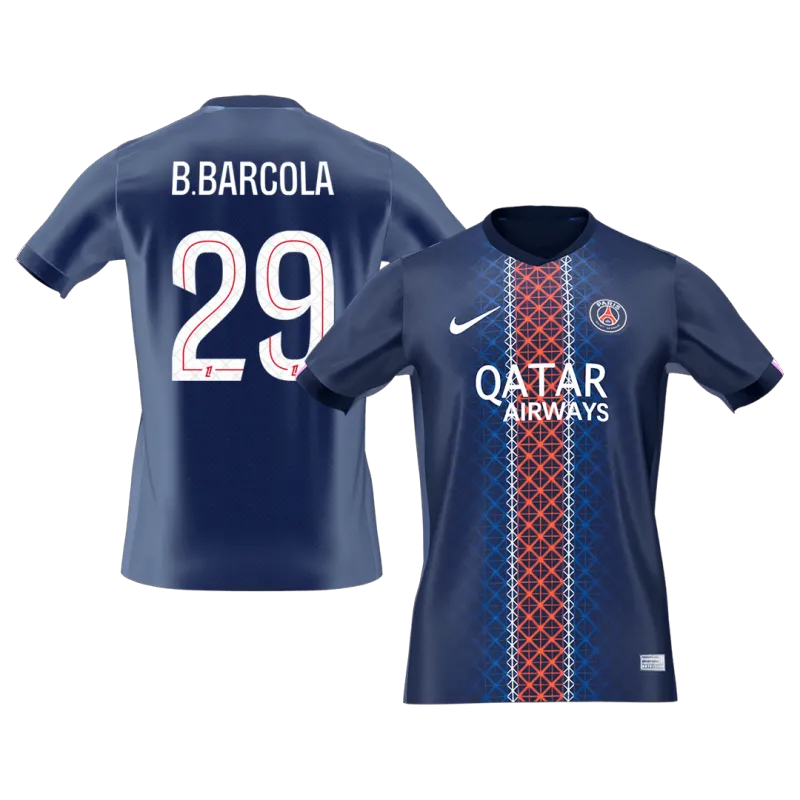 B.BARCOLA #29 PSG Home Soccer Jersey 2025/26