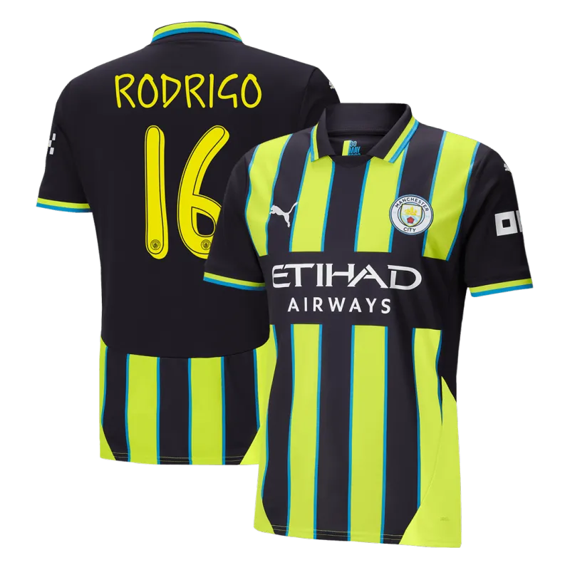 RODRIGO #16 Manchester City Away Soccer Jersey 2024/25 – UCL
