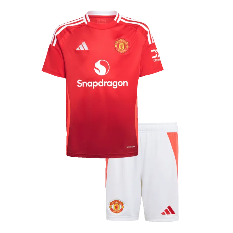 Manchester United Home Kids Soccer Jerseys Kit 2024/25
